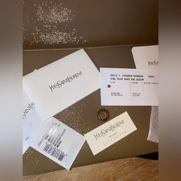 YSL Tan Leather Clutch - Picture 7 of 7